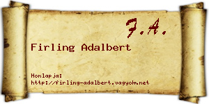 Firling Adalbert névjegykártya